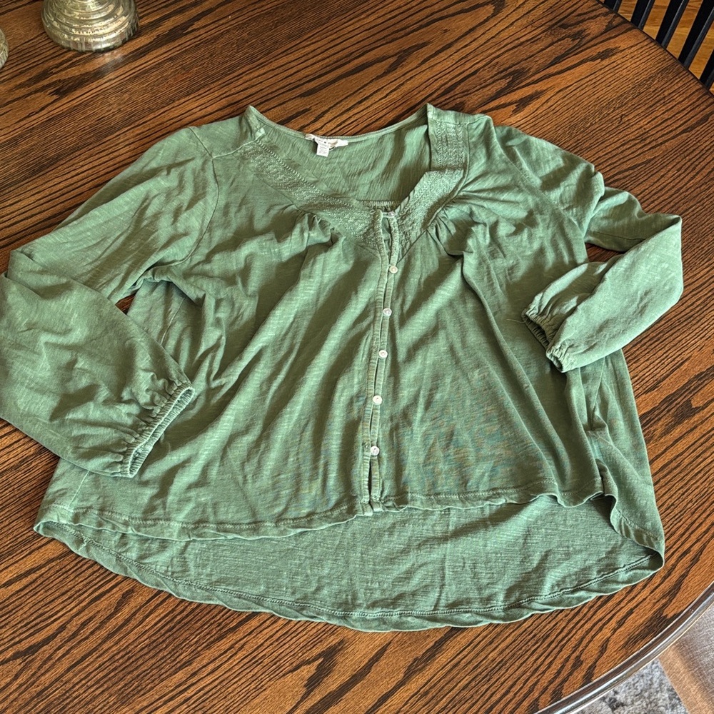 Lucky Brand Green Button-Down Shirt